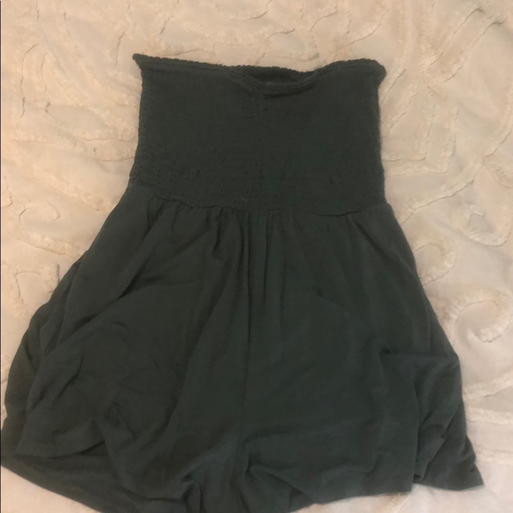 Aerie strapless green romper